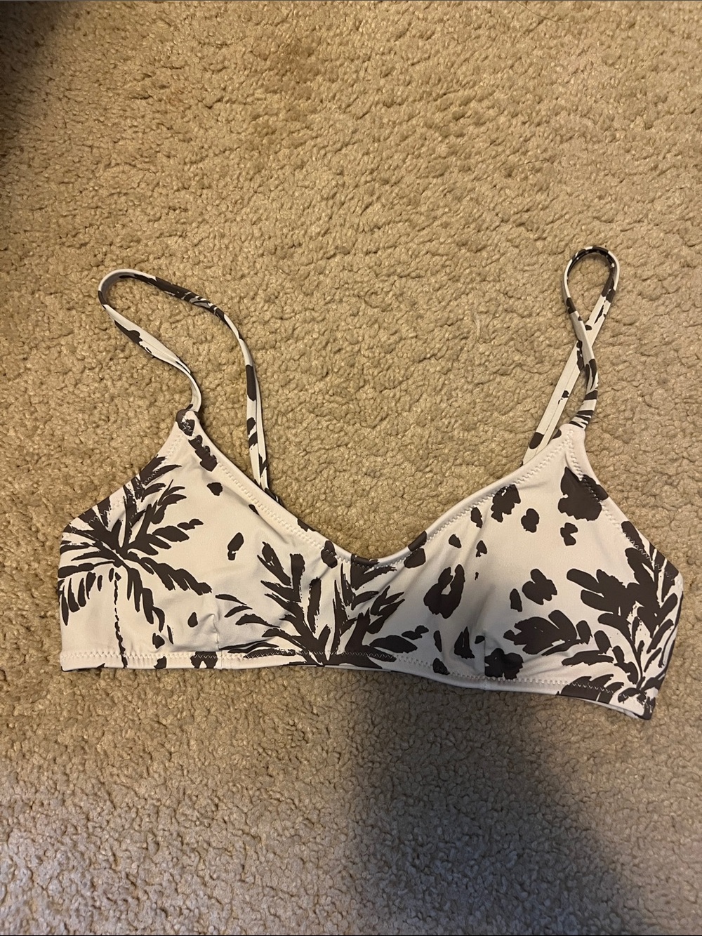 Bralette Palm Tree Print Swim Top